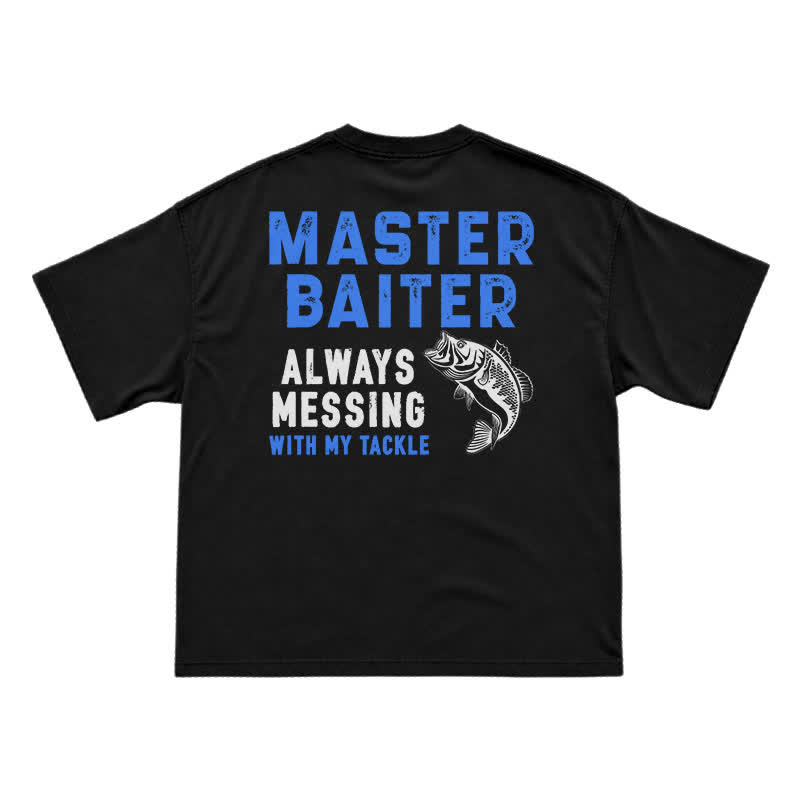 Master Baiter Novelty Back Graphic Relaxed Fit T-Shirt - Black - US16-18(2XL) - image 1