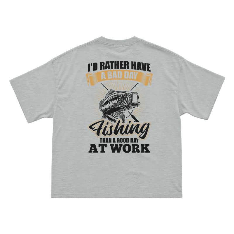 Retro Angler Slogan Back Print Graphic T-Shirt - Grey - US16-18(2XL) - image 7