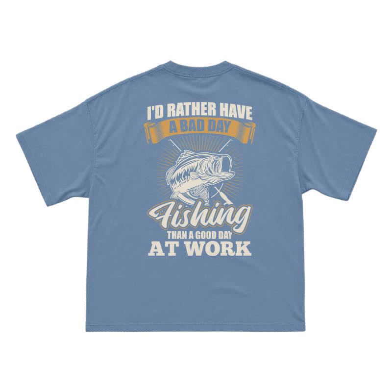 Retro Angler Slogan Back Print Graphic T-Shirt - Dusty Blue - US16-18(2XL) - image 11