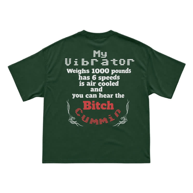Casual Statement Back Print Crew Neck Cotton T-Shirt - Green - US16-18(2XL) - image 3