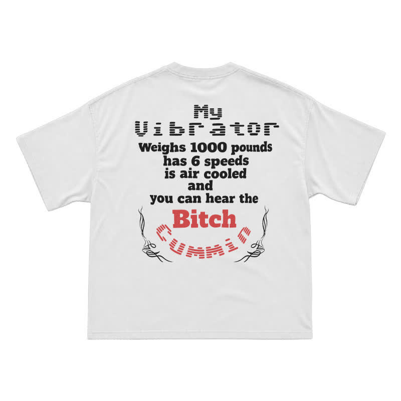 Casual Statement Back Print Crew Neck Cotton T-Shirt - White - US16-18(2XL) - image 2