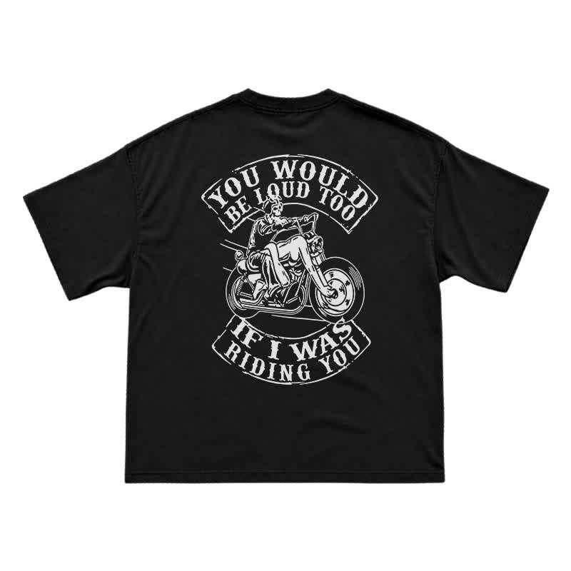 Moto Spirit Oversized Back Print Streetwear T-Shirt - Black - US16-18(2XL) - image 1