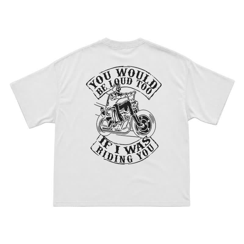 Moto Spirit Oversized Back Print Streetwear T-Shirt - White - US16-18(2XL) - image 2
