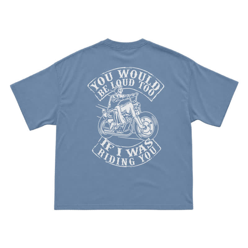Moto Spirit Oversized Back Print Streetwear T-Shirt - Dusty Blue - US16-18(2XL) - image 11