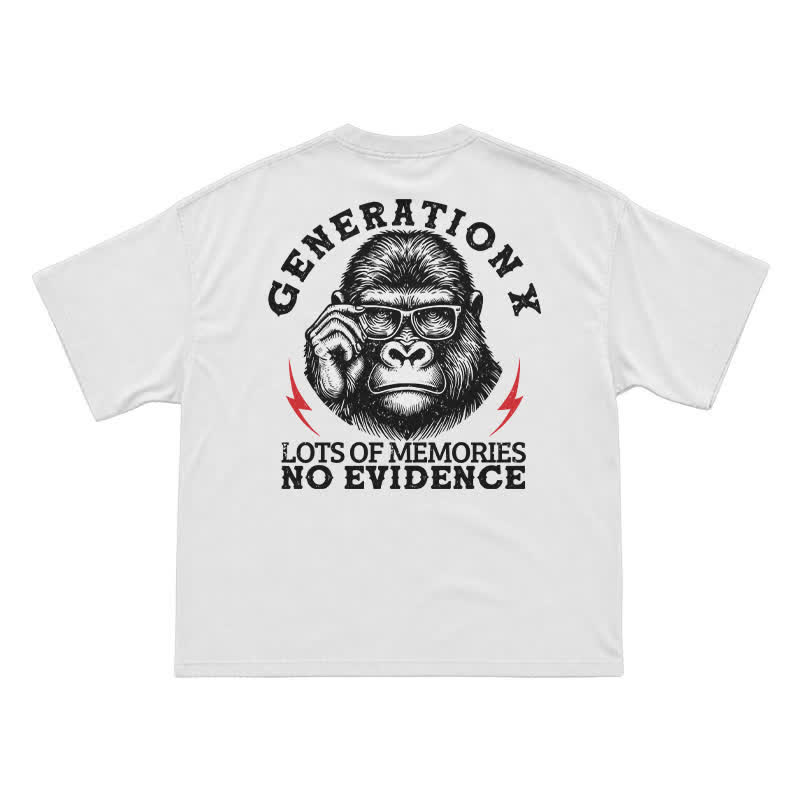 Generation X Lots Of Memories No Evidence Monkey T-shirt - White - US16-18(2XL) - image 2