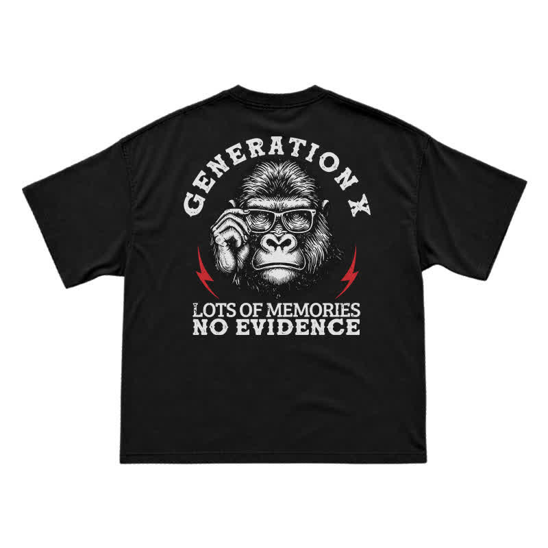 Generation X Lots Of Memories No Evidence Monkey T-shirt - Black - US16-18(2XL) - image 1