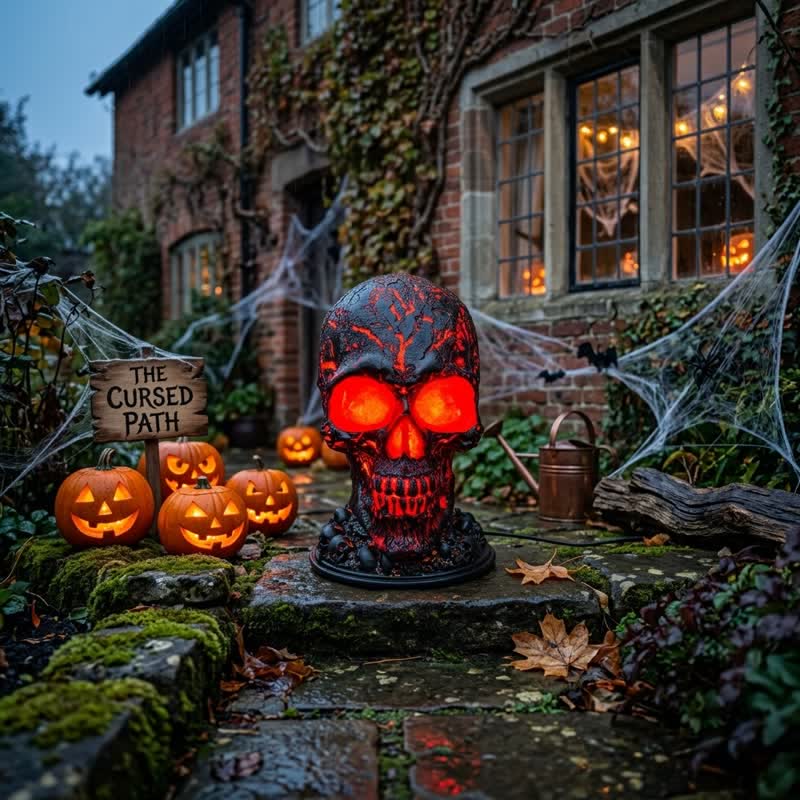 Skull Flame Table Lamp, Molten Rock Skull Light, Haunting LED Desk Lamp, Halloween Gothic Decor, Unique Room Accent, Mystical Atmosphere, Luminous Flame Effect, Led Decoration Lamp, Decorative Atmosphere Light - image 13