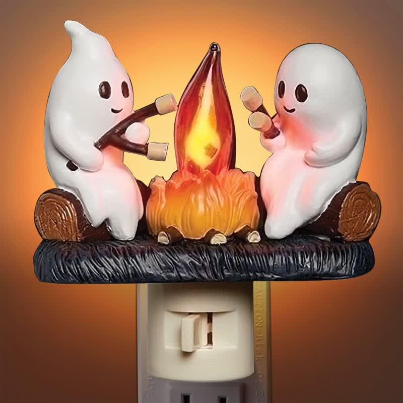 Ghost Campfire Night Light - Ghost Night Light Style A (US Plug) - image 1