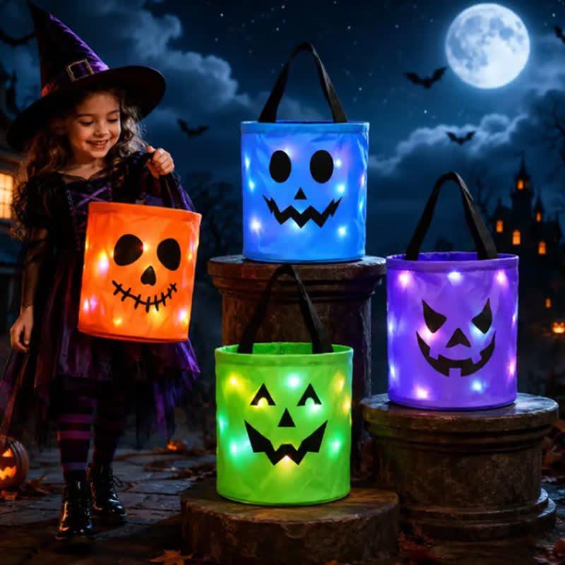 🎃3/4 Pcs Halloween Candy Bucket with LED Lights✨ - image 3