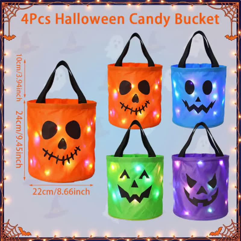 🎃3/4 Pcs Halloween Candy Bucket with LED Lights✨ - image 5