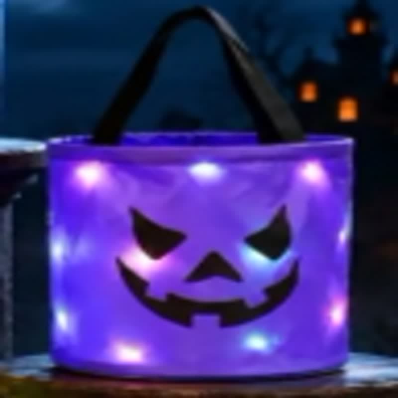 🎃3/4 Pcs Halloween Candy Bucket with LED Lights✨ - Purple - image 13