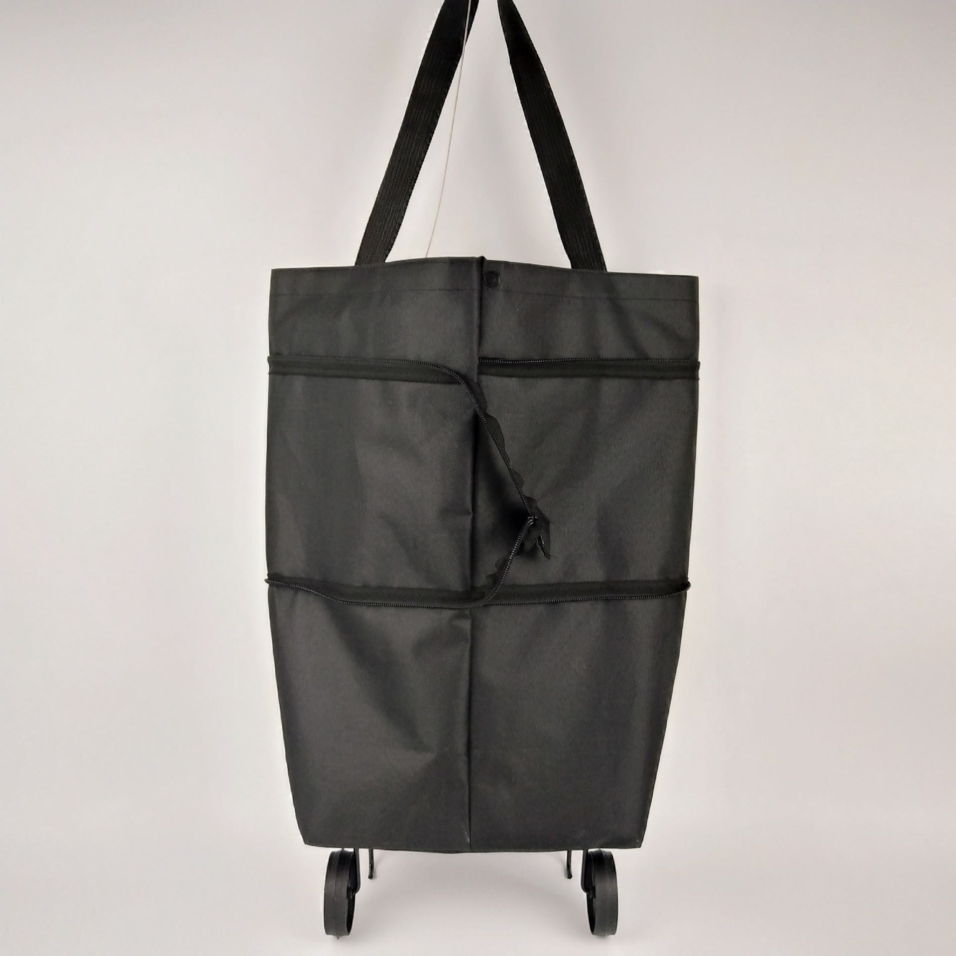 Foldable Shopping Trolley Bag with Wheels, Portable Reusable Grocery Tote - 🛒black - 1pcs - image 12