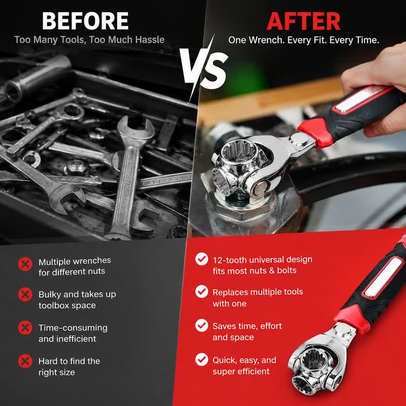 Universal Multi-Function Wrench for Home Repairs – 52-in-1 Double-Ended Socket Tool for Nuts, Bolts & DIY Work - image 3