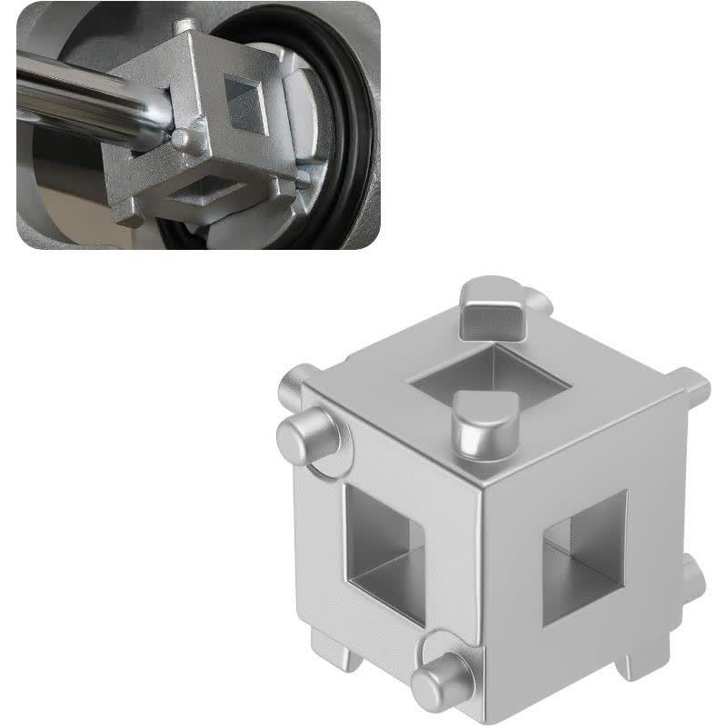 Car Cube Brake Caliper Compression Tool with 3/8" Square Drive Hole,6 Sides Brake Piston Tool for Adjusting Pistons,Steel Car Accessories Rear Brakes Caliper Tools for Disc Brakes - Default - image 1