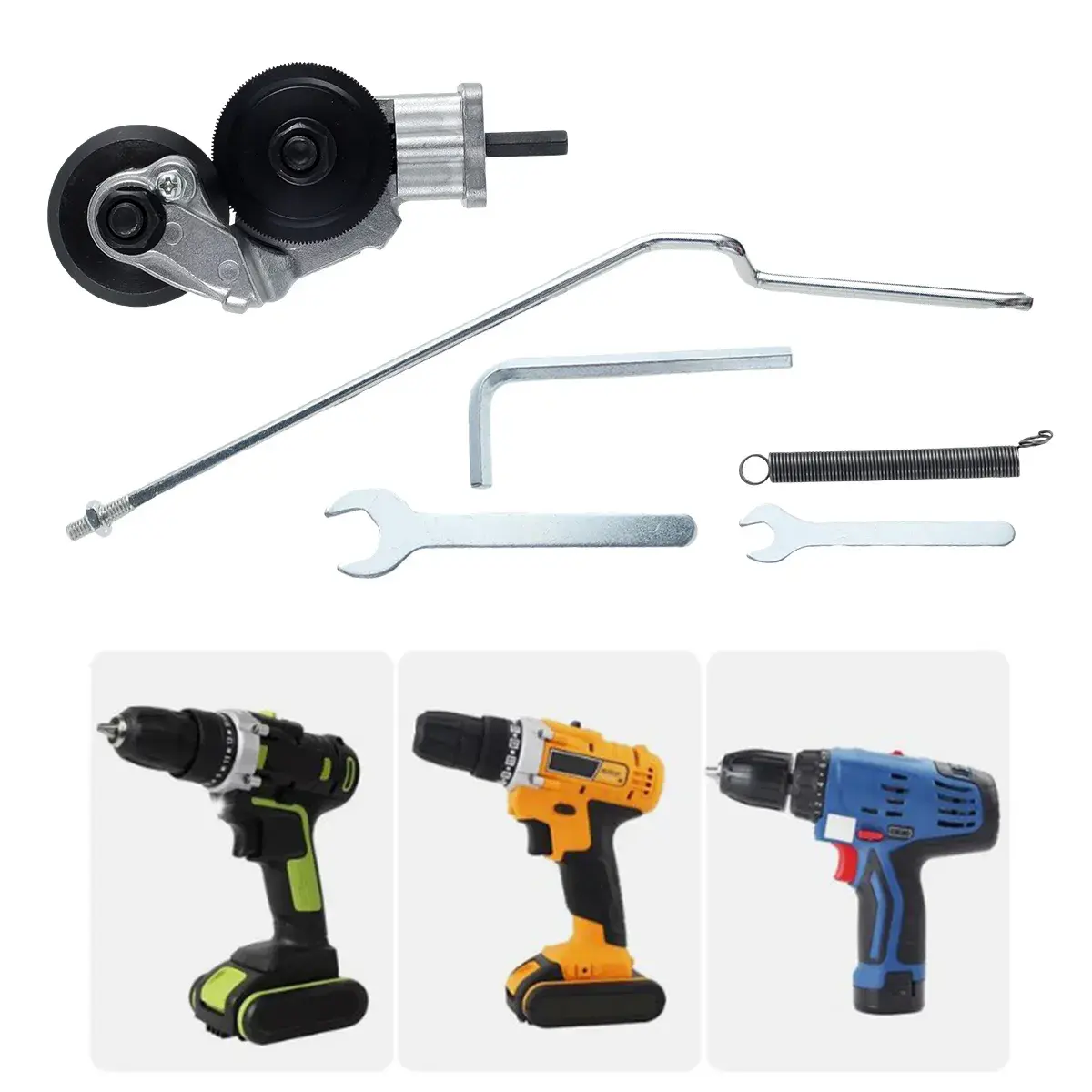 Electric Drill Shearing Machine Plate Cutter Metal Nibbler Drill Attachment Tool with 3pcs Wrench - image 2