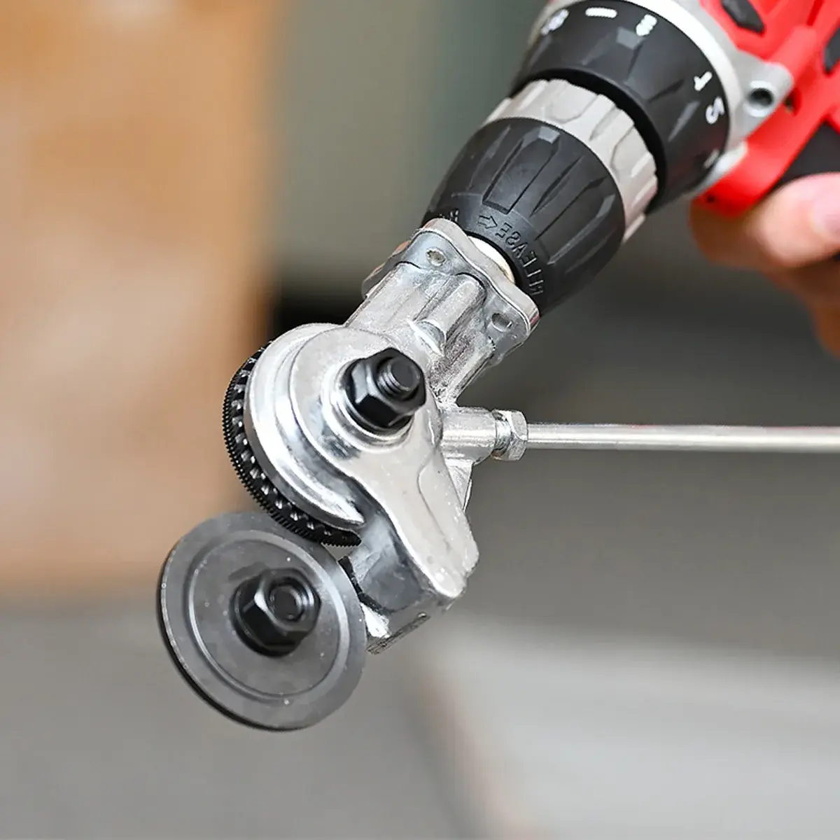 Electric Drill Shearing Machine Plate Cutter Metal Nibbler Drill Attachment Tool with 3pcs Wrench - image 1