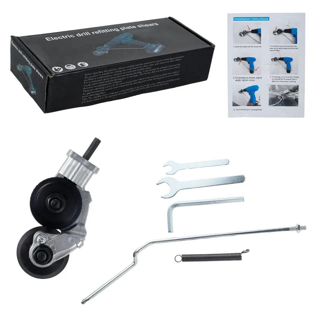 Electric Drill Shearing Machine Plate Cutter Metal Nibbler Drill Attachment Tool with 3pcs Wrench - HOT SALE🔥 - image 3