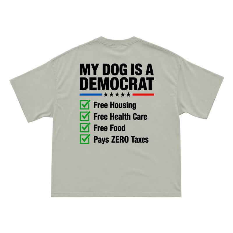 Everyday Crew Neck My Dog Is a Democrat Back Graphic T-Shirt - Warm Grey - US16-18(2XL) - image 10