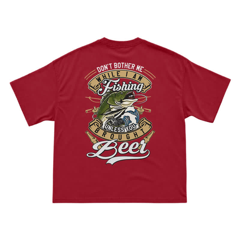 Retro Bass and Bottle Back Print Boxy T-Shirt - Red - US16-18(2XL) - image 12