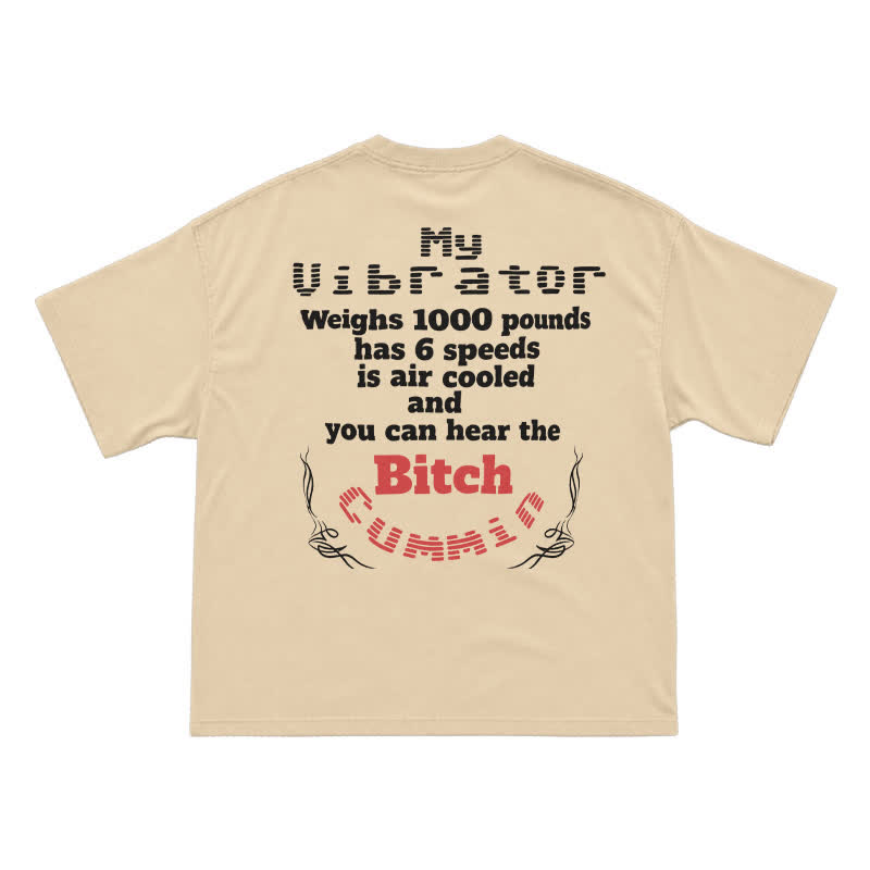 Casual Statement Back Print Crew Neck Cotton T-Shirt - Apricot - US16-18(2XL) - image 13