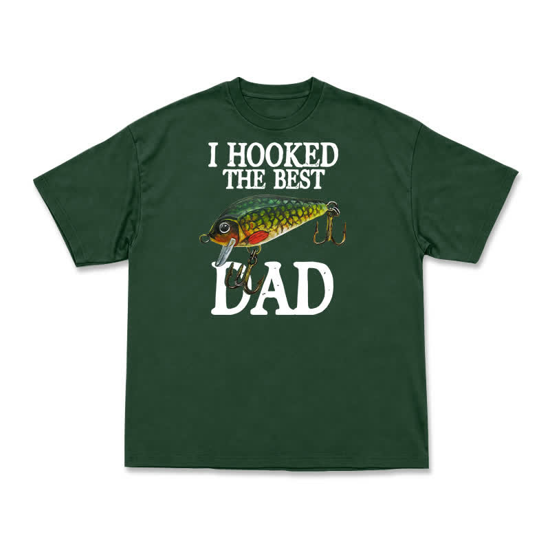Vintage Inspired Best Dad Fishing Graphic T-Shirt - Green - US16-18(2XL) - image 3