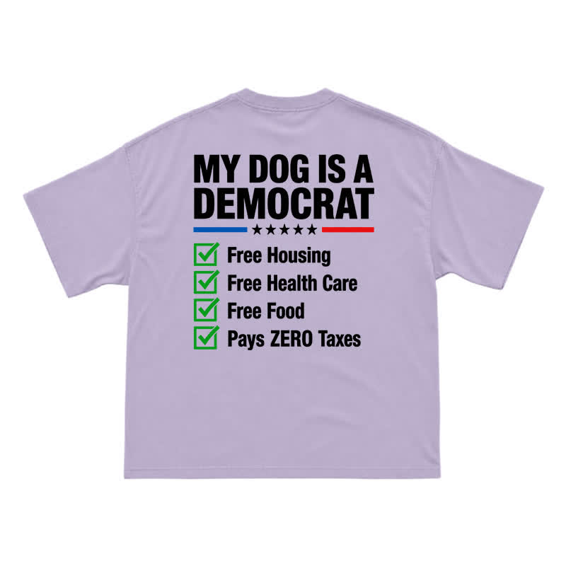 Everyday Crew Neck My Dog Is a Democrat Back Graphic T-Shirt - Purple - US16-18(2XL) - image 11