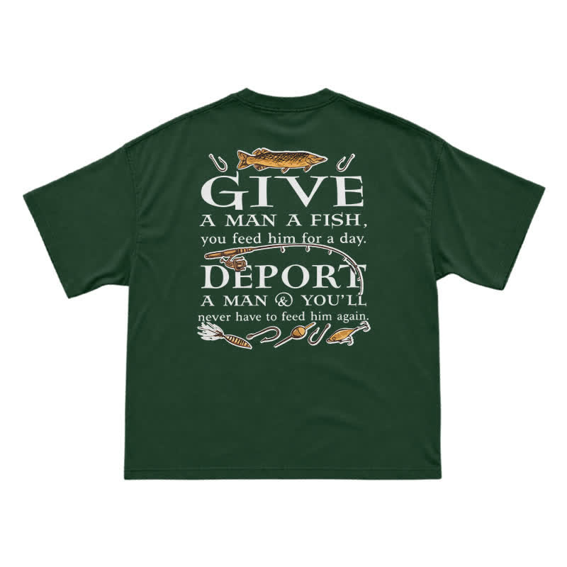 Vintage Fishing Statement Back Print T-Shirt - Green - US16-18(2XL) - image 11