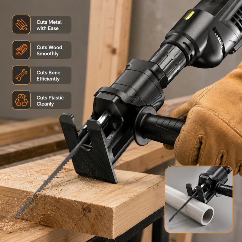 Reciprocating Saw Attachment Cordless Drill Attachment Kit for Wood and Metal and Meat Cutting Scratch Hand - image 5