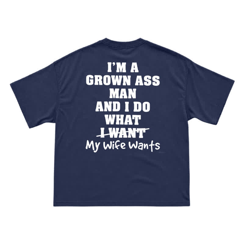 Relaxed Humor Graphic Short Sleeve Back Print T-Shirt - Navy Blue - US16-18(2XL) - image 11