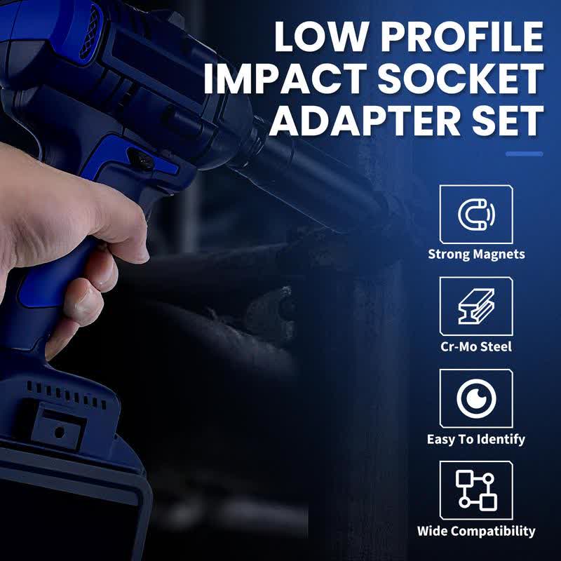 2026 Upgraded Low Profile Impact Socket Adapter Set, 4PCS Stubby Drive Ratchet Adapters, 1/4\" to 3/8\", 3/8\" to 1/2\", 1/2\" to 3/4\", 3/4\" to 1\", Compact Tools for Tight Spaces, Perfect Father's Day Gift - image 6