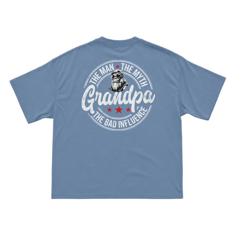 The Man The Myth Grandpa Funny Graphic T-Shirt for Men | Grandpa Humor Tee - Dusty Blue - US16-18(2XL) - image 5