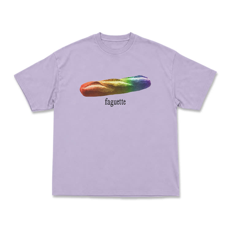 Playful Rainbow Baguette Graphic T-Shirt - Purple - US16-18(2XL) - image 12