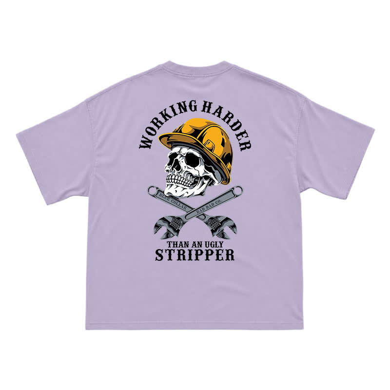 Blue Collar Skull and Wrench Oversized Back Graphic T-Shirt - Purple - US16-18(2XL) - image 12