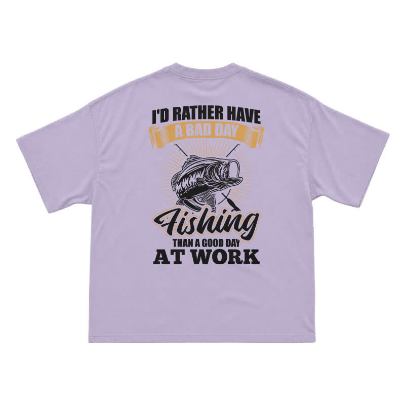 Retro Angler Slogan Back Print Graphic T-Shirt - Purple - US16-18(2XL) - image 8