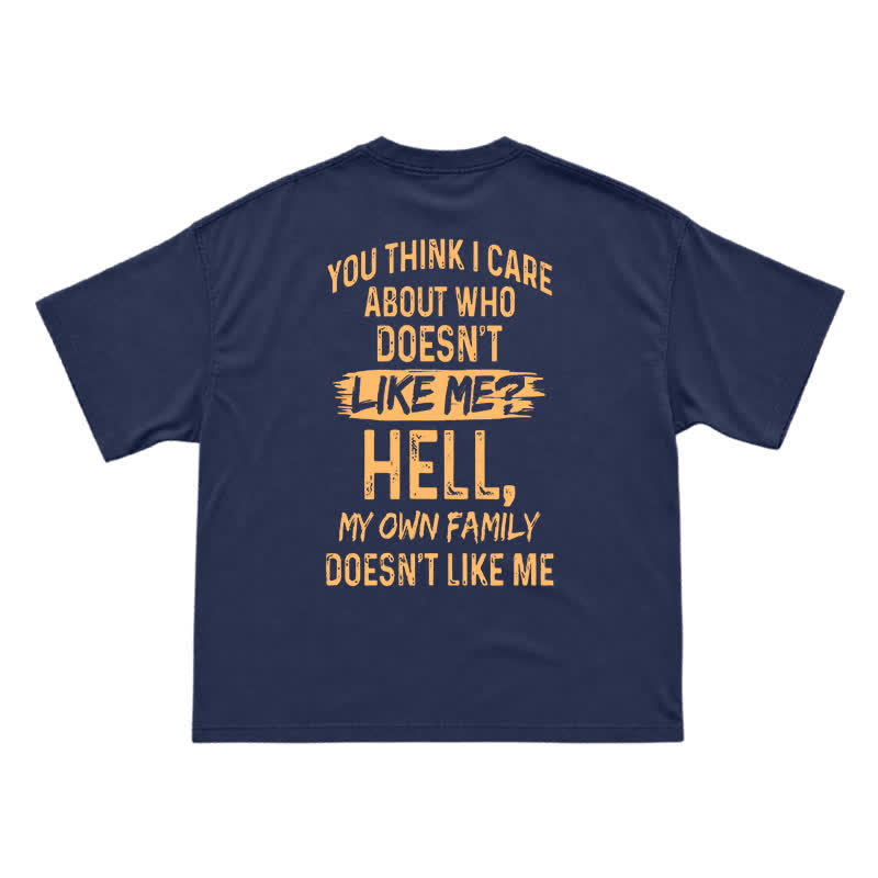 Urban Streetwear Graphic Back Slogan Relaxed Fit T-Shirt - Navy Blue - US16-18(2XL) - image 13