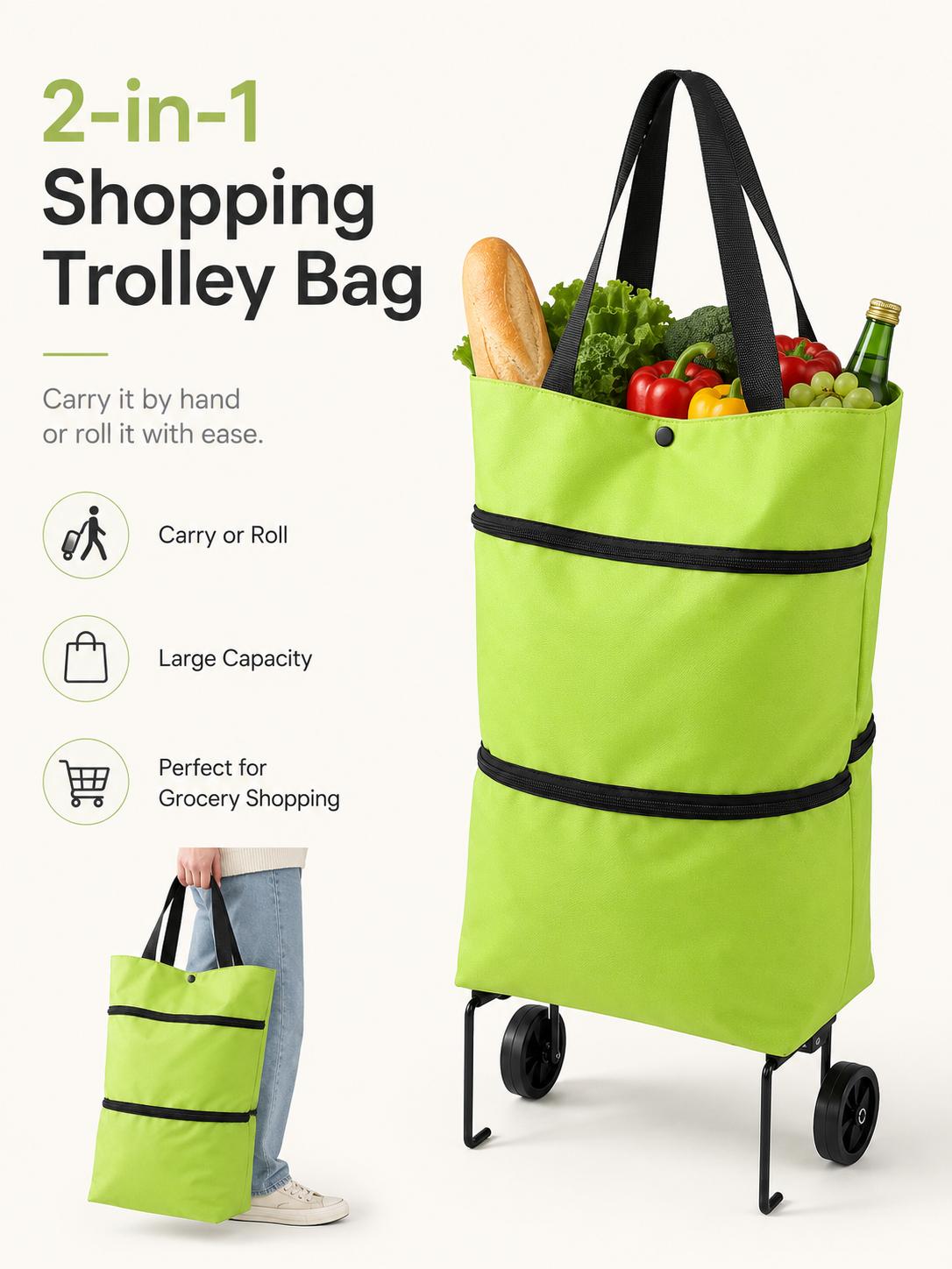 Foldable Shopping Trolley Bag with Wheels