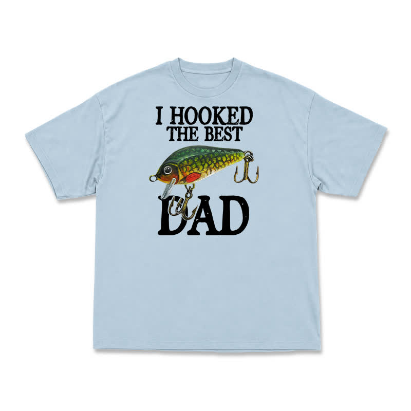 Vintage Inspired Best Dad Fishing Graphic T-Shirt - Light Blue - US16-18(2XL) - image 5