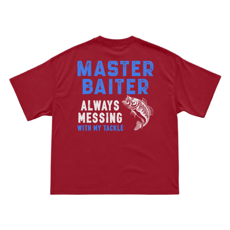 Master Baiter Novelty Back Graphic Relaxed Fit T-Shirt - Red - US16-18(2XL) - image 12