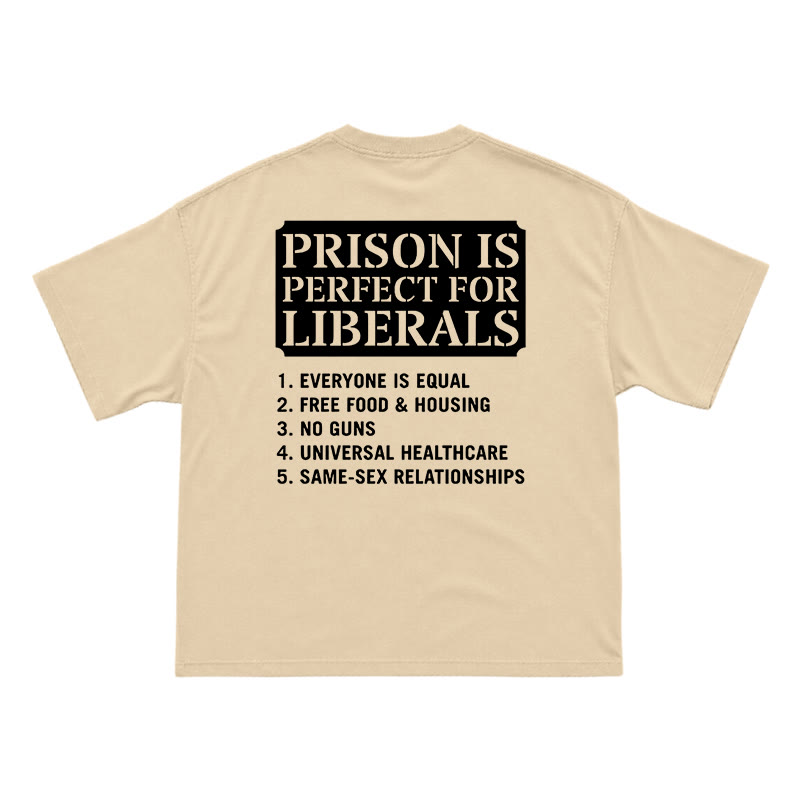 Streetwear Slogan Graphic Crewneck Tee with Bold Back Print - Apricot - US16-18(2XL) - image 9
