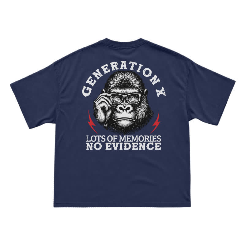 Generation X Lots Of Memories No Evidence Monkey T-shirt - Navy Blue - US16-18(2XL) - image 3