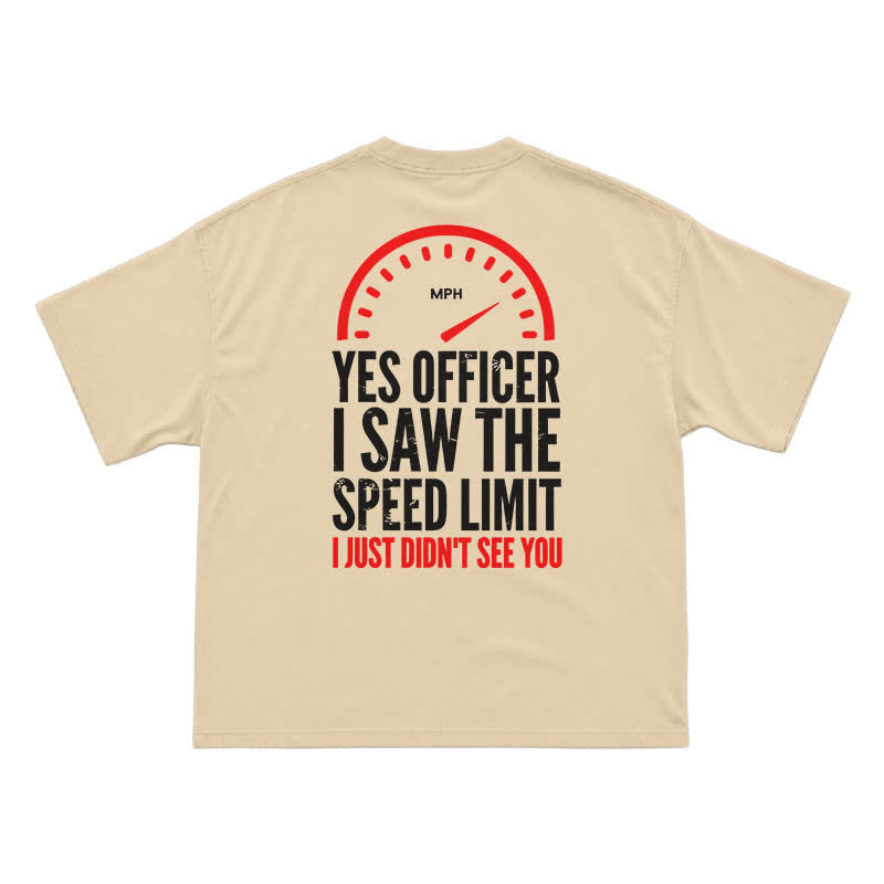 Yes Officer Speed Limit Joke Back Graphic T-Shirt - Apricot - US16-18(2XL) - image 5