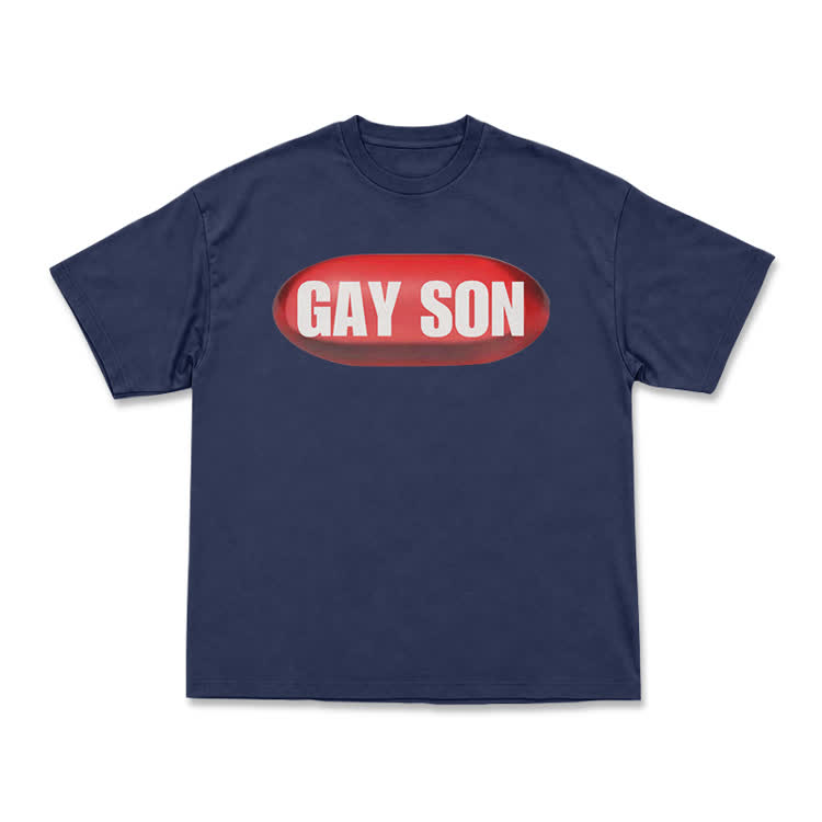 Statement Streetwear Gay Son Graphic T-Shirt - Navy Blue - US16-18(2XL) - image 11