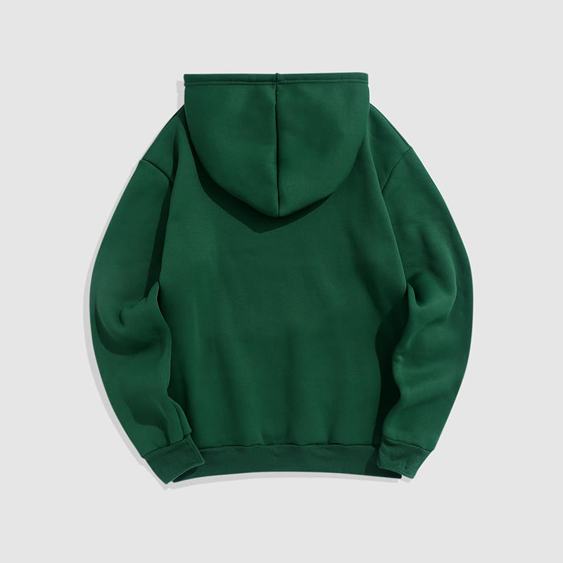 100% Cotton Solid Color Hooded Drawstring Casual Fleece Hoodie - image 11