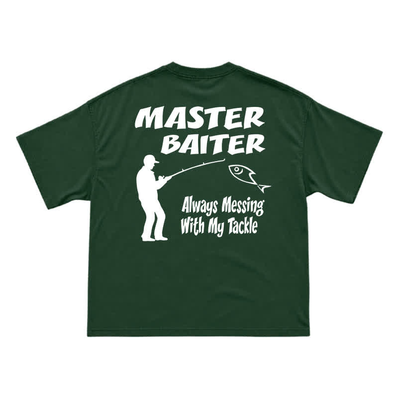 Funny Fishing Slogan Relaxed Fit Back Print T-Shirt - Green - US16-18(2XL) - image 7