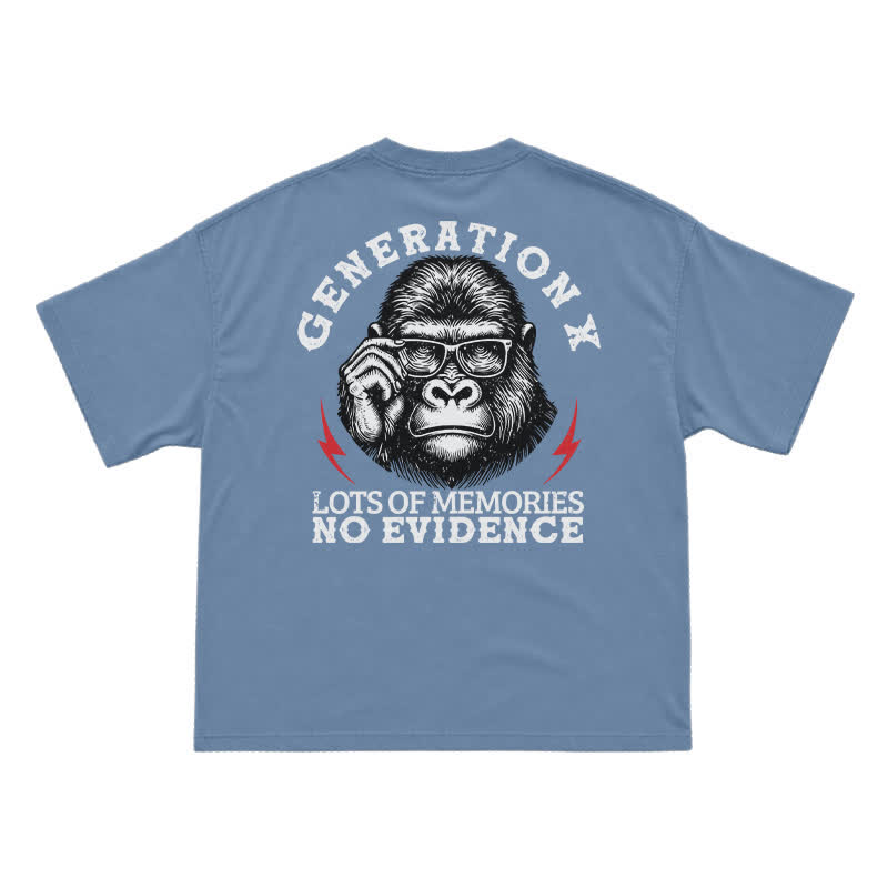 Generation X Lots Of Memories No Evidence Monkey T-shirt - Dusty Blue - US16-18(2XL) - image 14