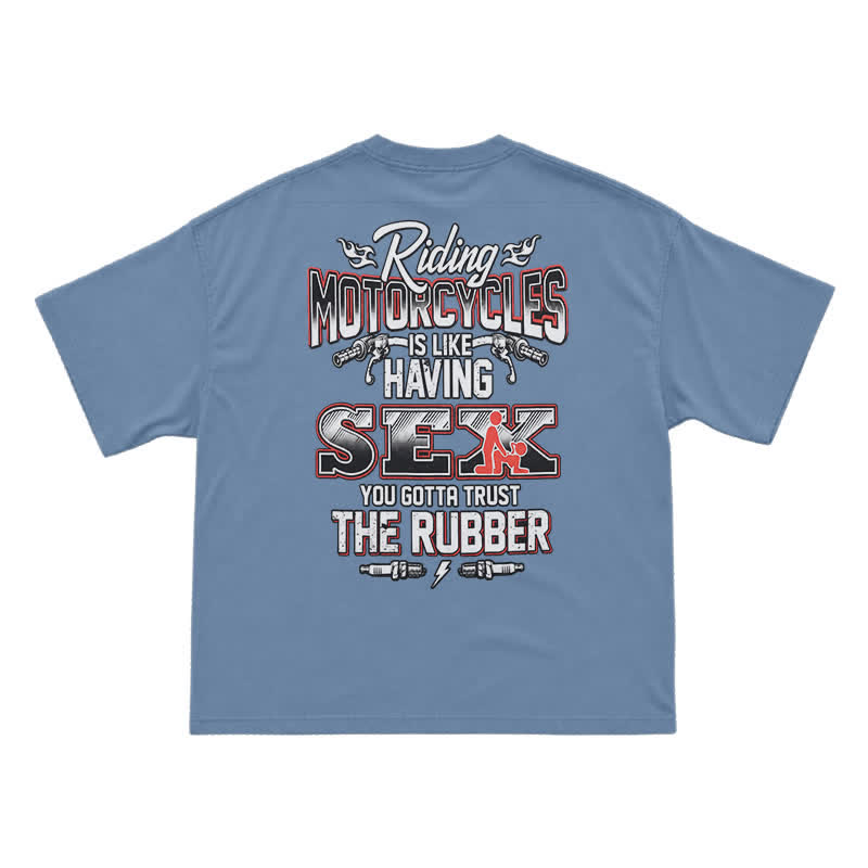 Born To Ride Motorcycle T-Shirt – Funny Biker Gift For Men - Dusty Blue - US16-18(2XL) - image 11