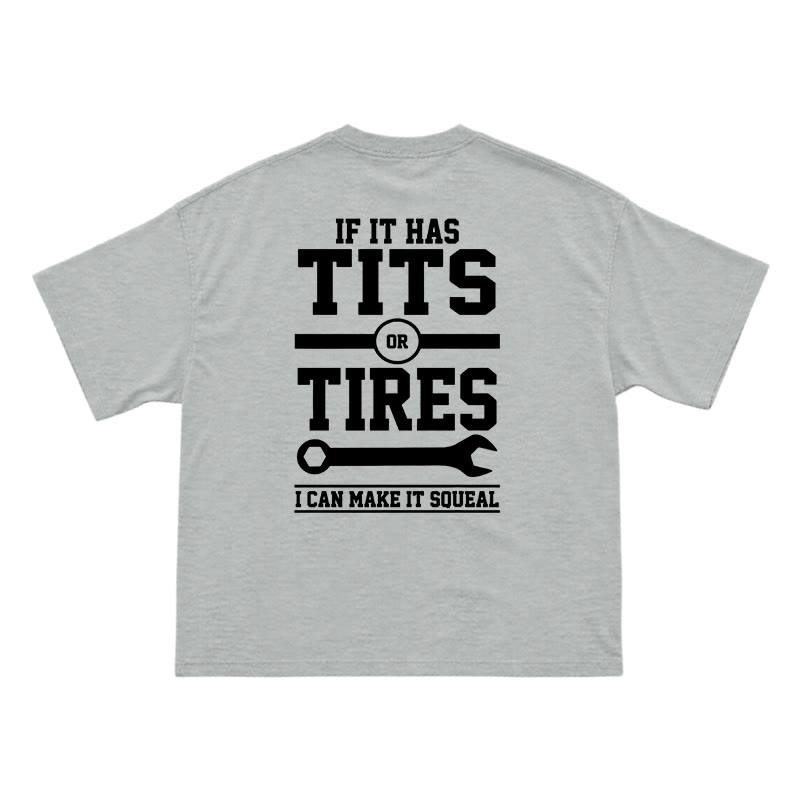 Workwear Inspired Mechanic Humor Oversized Back Graphic T-Shirt - Grey - US16-18(2XL) - image 10
