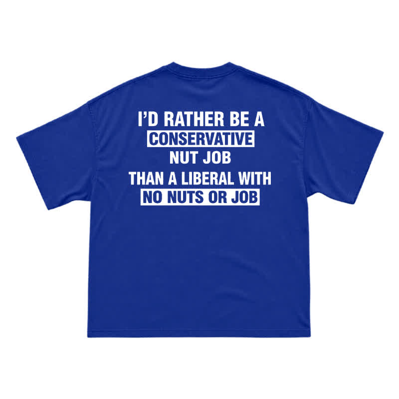Streetwear Slogan Graphic Boxy Fit Cotton Jersey Tee - Blue - US16-18(2XL) - image 7