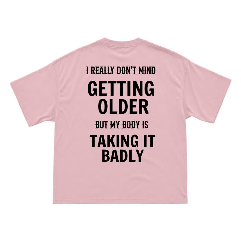 Casual Getting Older Humor Back Graphic Crew Neck T-Shirt - Pink - US16-18(2XL) - image 15