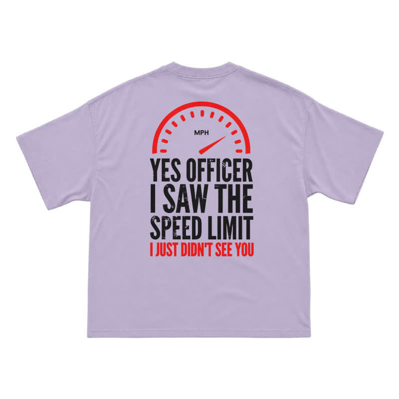 Yes Officer Speed Limit Joke Back Graphic T-Shirt - Purple - US16-18(2XL) - image 9